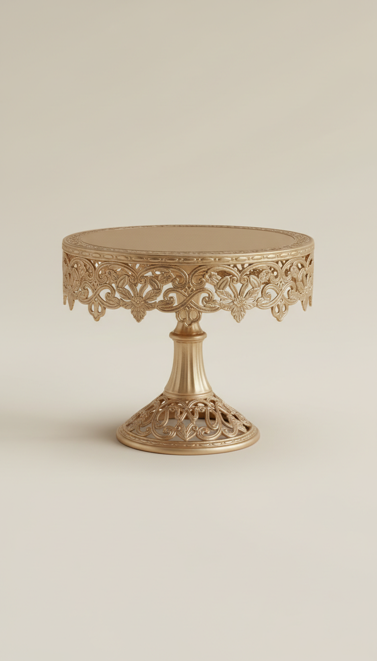 Champagne Gold Filigree Cake Stand