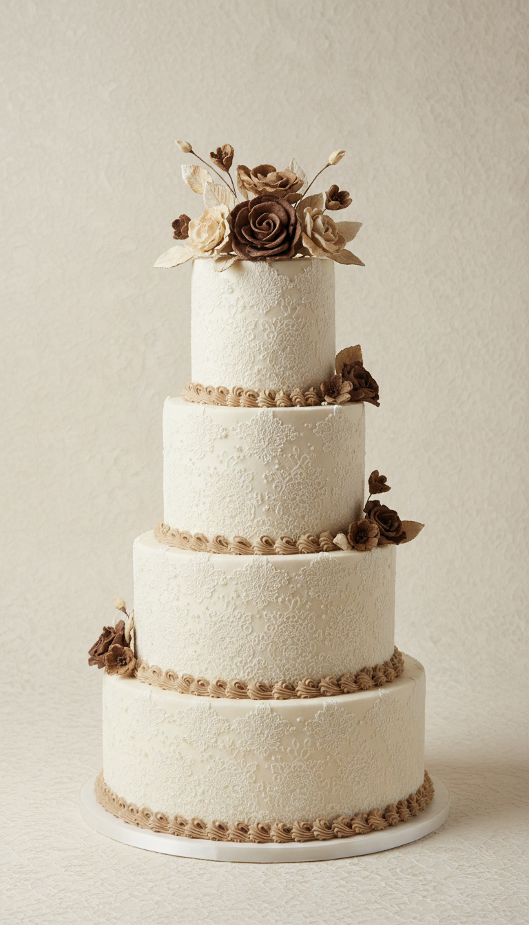 Ivory Lace Wedding Cake