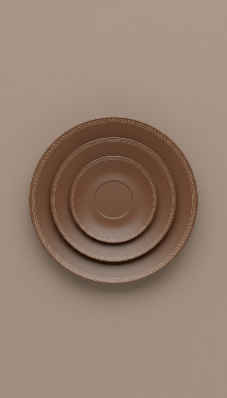 Cocoa Bronze Porcelain Dessert Plate Set