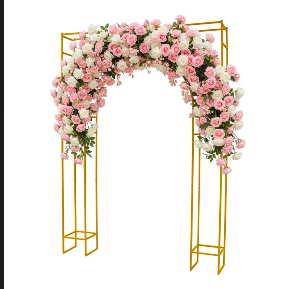 (Te huur) Wedding Arch Bracket (outer Arch) 16 Square Tube 180*30*250cm- Golden, Wedding Arch,, Party Decorations